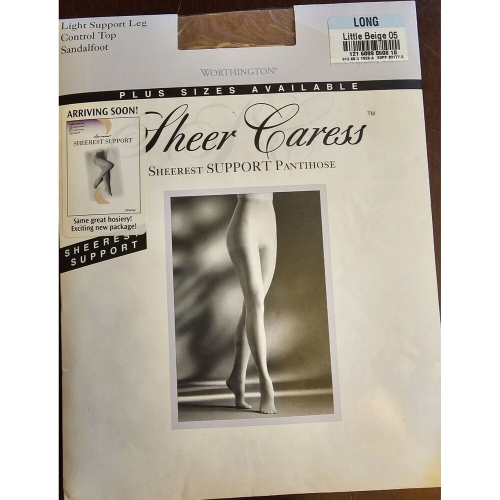 Worthington Sheer Caress Sheer Control Top Sandalfoot Beige Size Long
